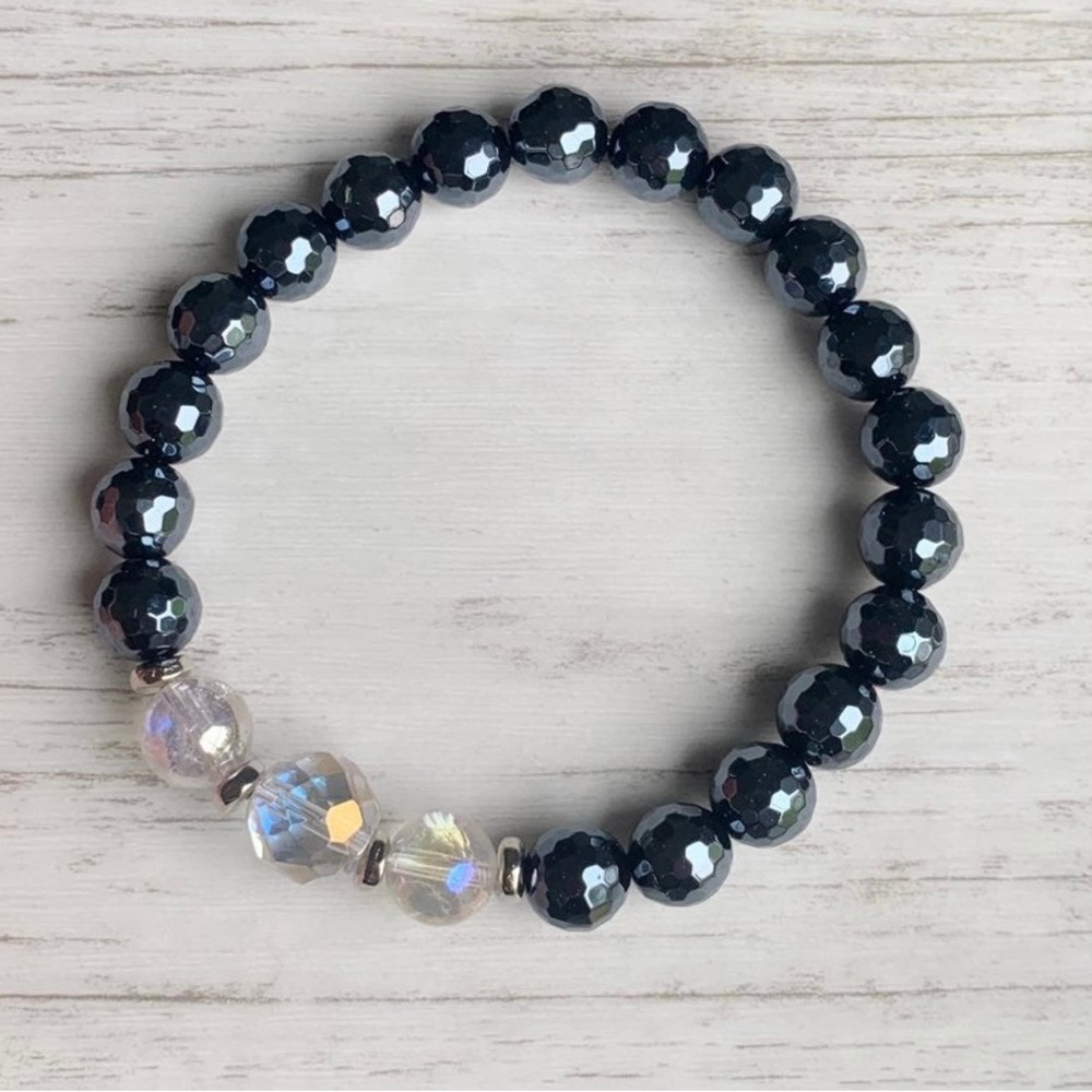 Beaded gemstone crystal bracelet